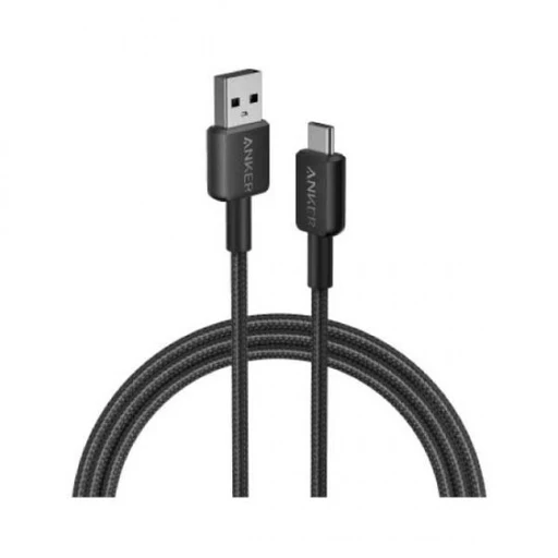 كابل أنكر 322 USB-A إلى USB-C (مضفر بطول 3 أقدام) أسود