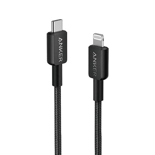 Anker 322 USB-C to Lightning Cable (3ft Braided) Black
