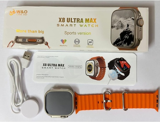 X8 Ultra Max - Smartwatch Screen 2.2 Inch - Wearfit Pro - Bluetooth V5.2 - Ip67 Waterproof (Orange